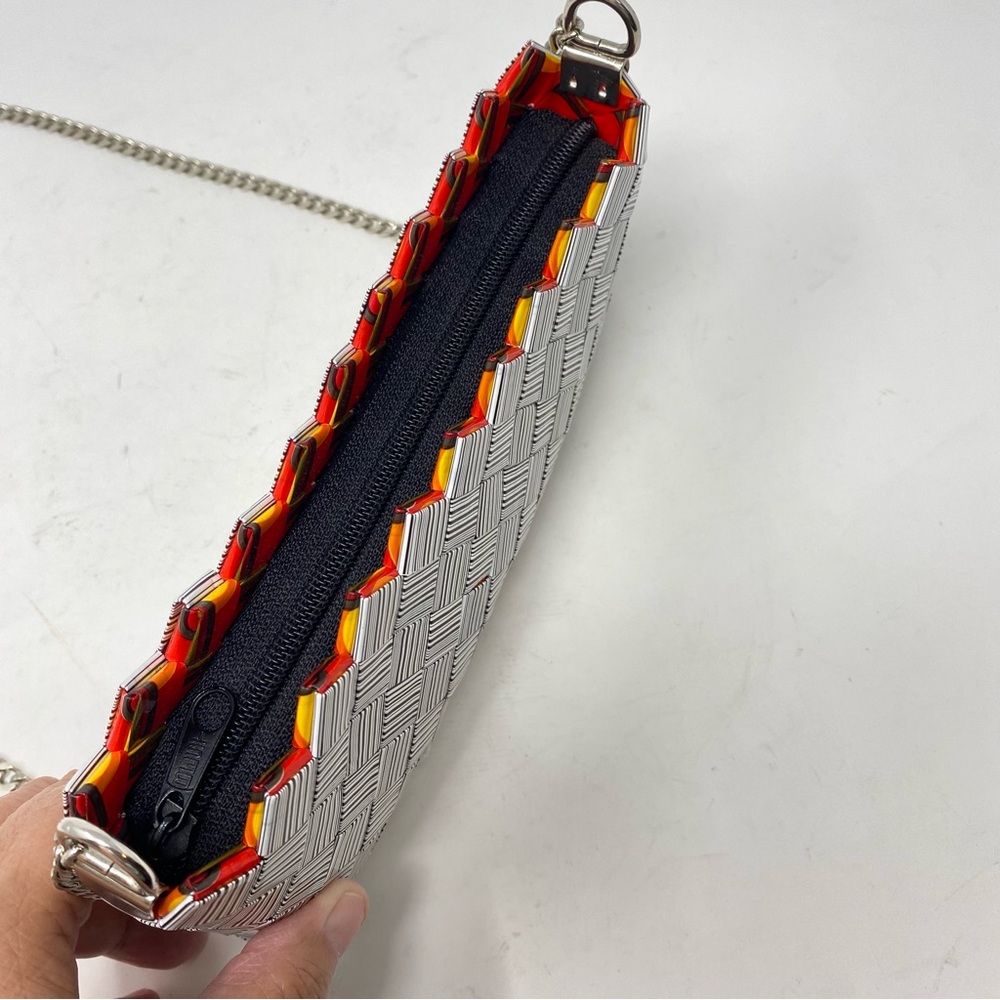 Candy Wrapper Purse with Chain Barcode Red Black White - Picture 5 of 12